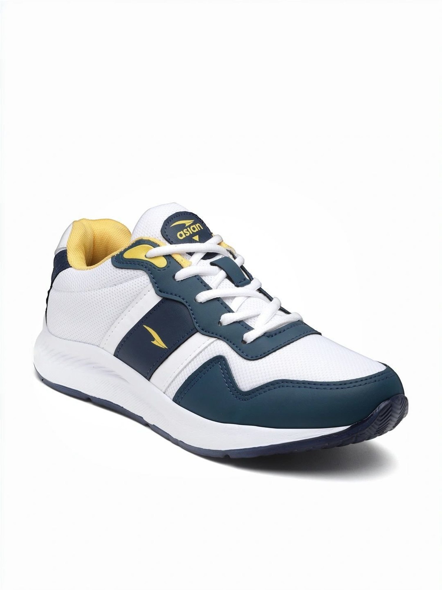 Asian Men's White & Navy Casual Sneakers
