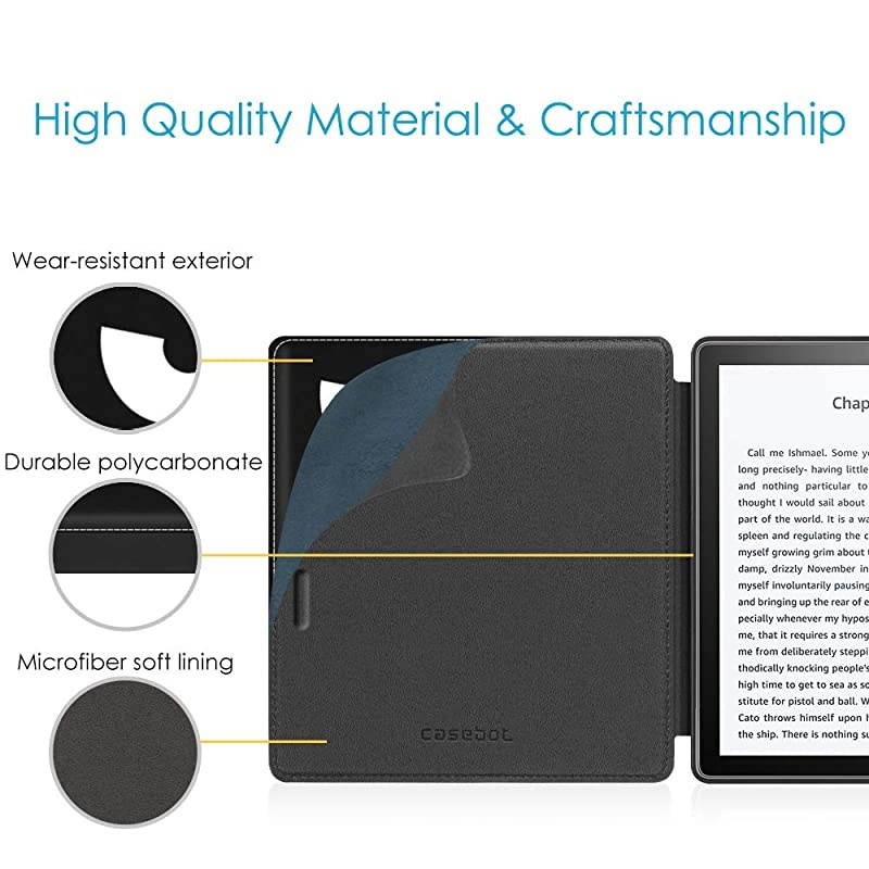 Vegan Leather Case for Kindle Oasis (10th and 9th Gen, 2019 and 2017 Release) - Slim Fit Protective Cover, Don't Touch