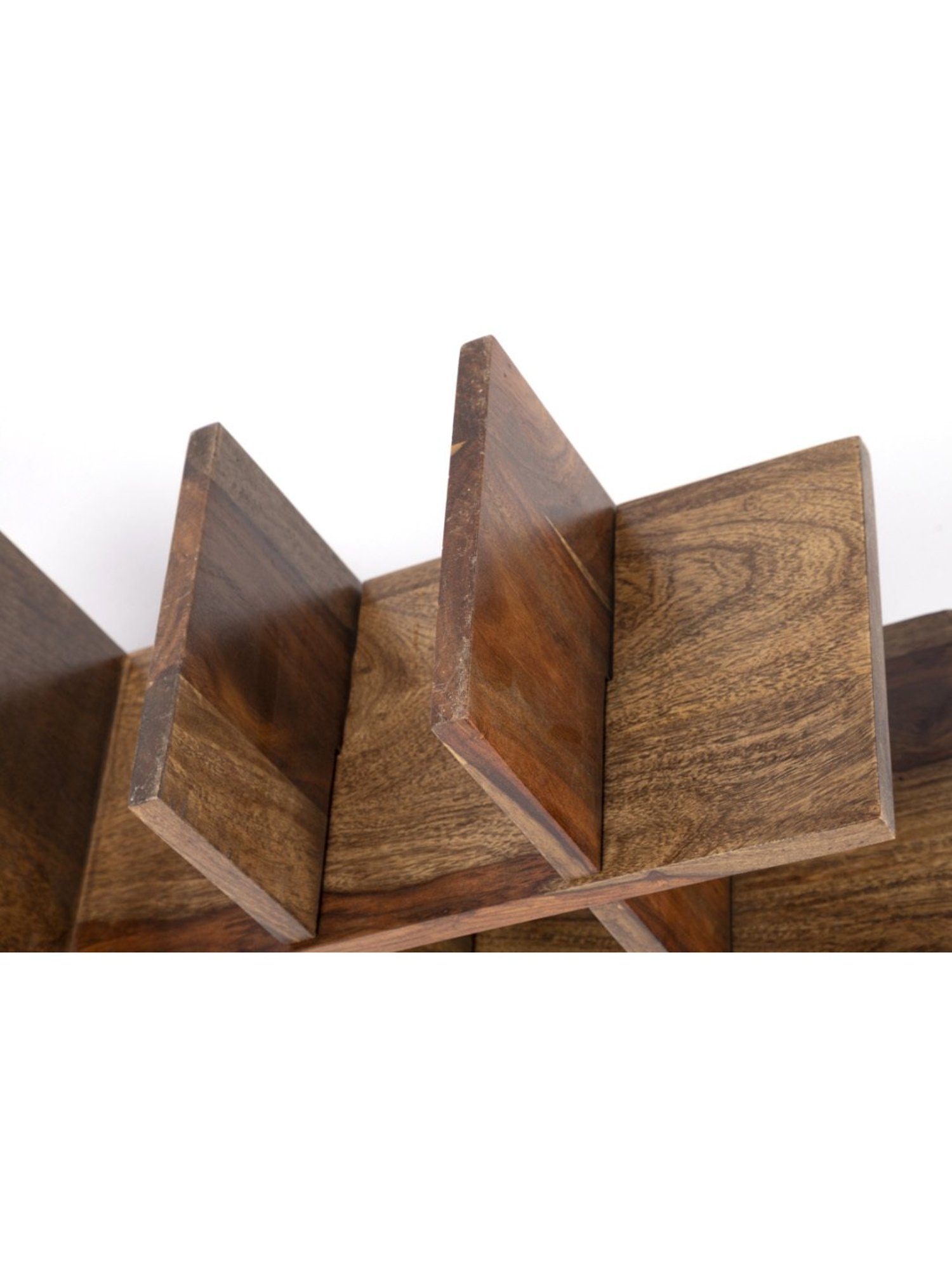 Ikiriya Kassel Solid Brown Wood Wine Rack Teak Finish