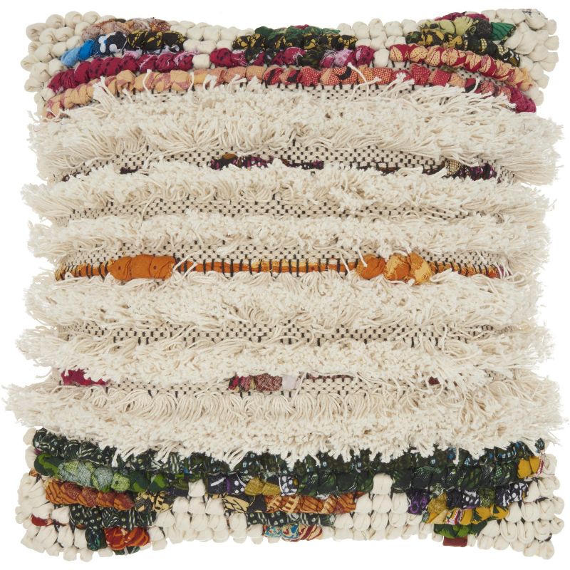 Mina Victory Life Styles Floral Texture Multicolor Throw Pillow - 20" x 20"