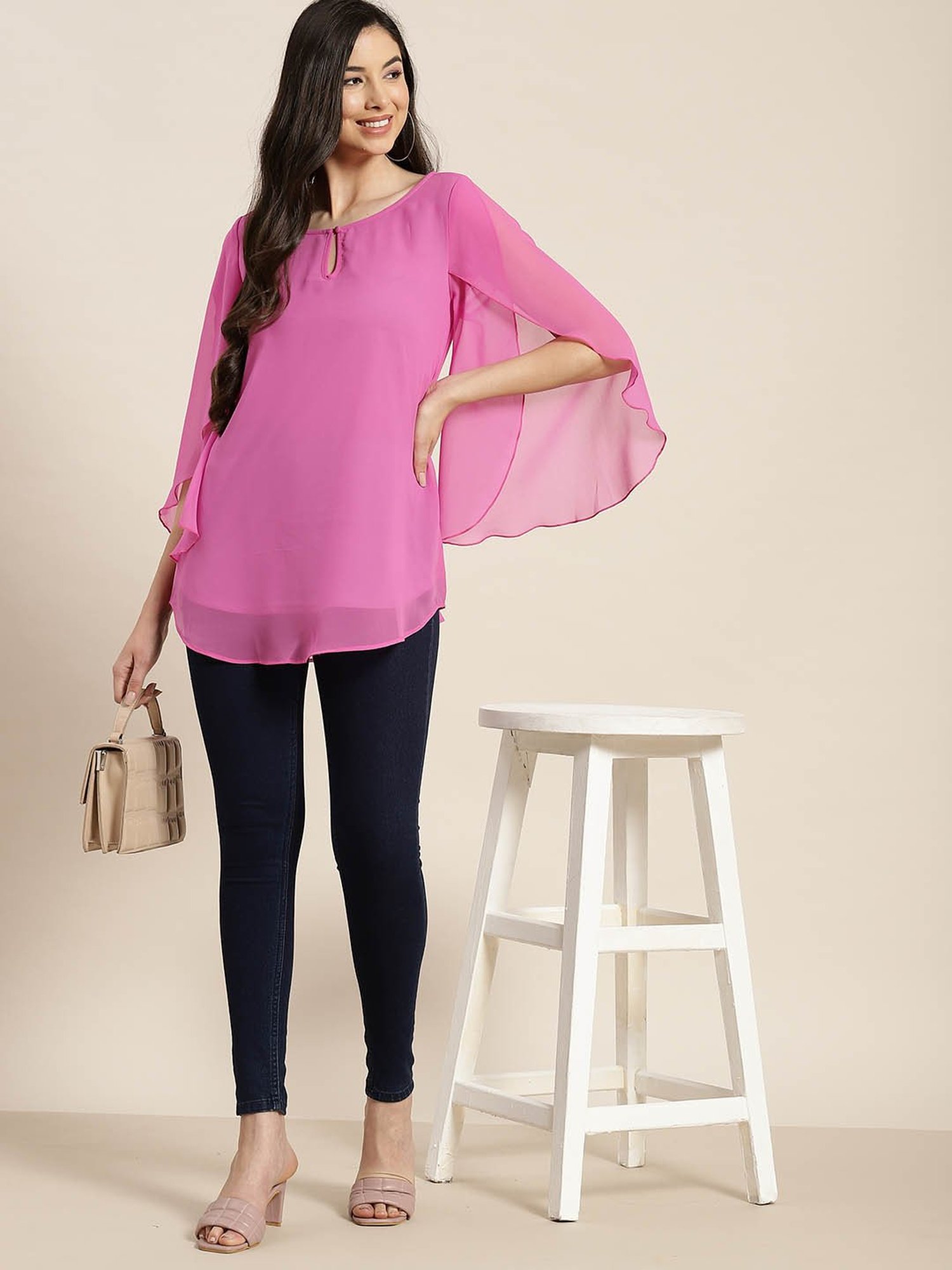 Qurvii Mauve Regular Fit Top