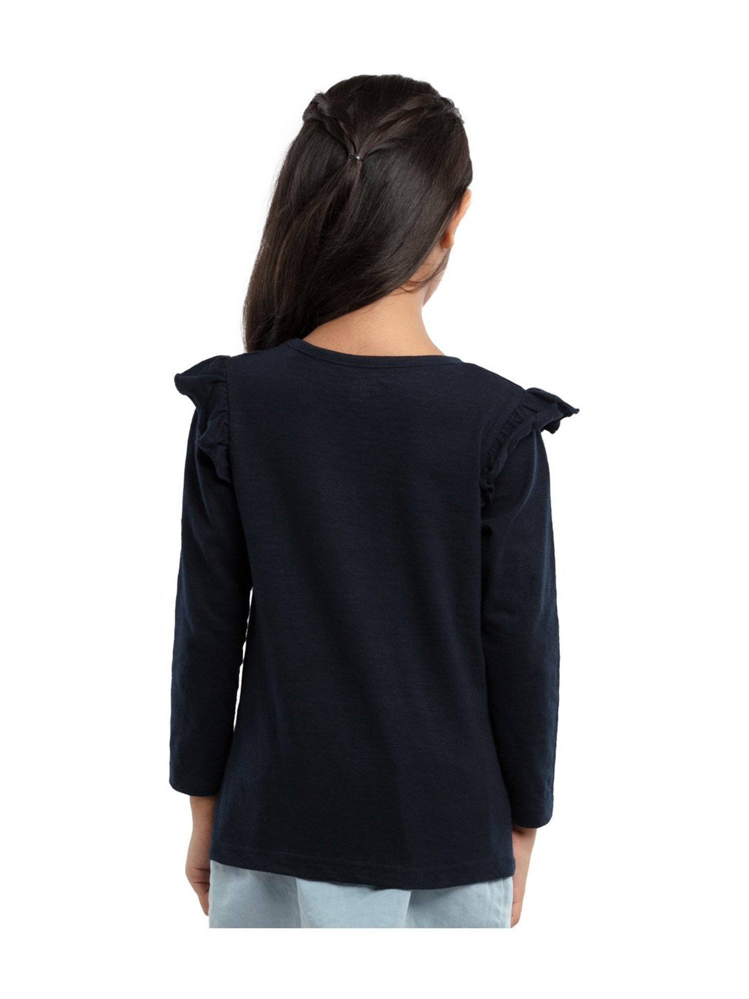 Under Fourteen Only Kids Navy Floral Print Full Sleeves Top