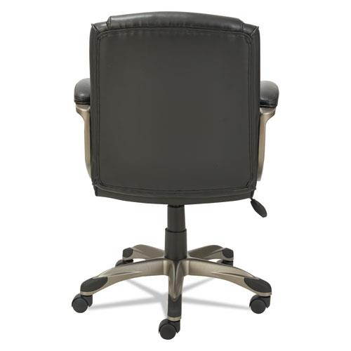 Alera Veon Series Low-Back Leather Task Chair W/coil Spring Cushioning, Black