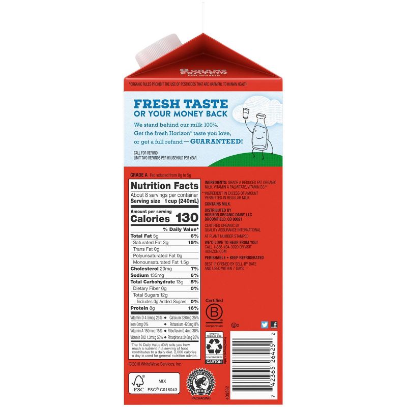 Horizon Organic 2% Milk - 0.5gal