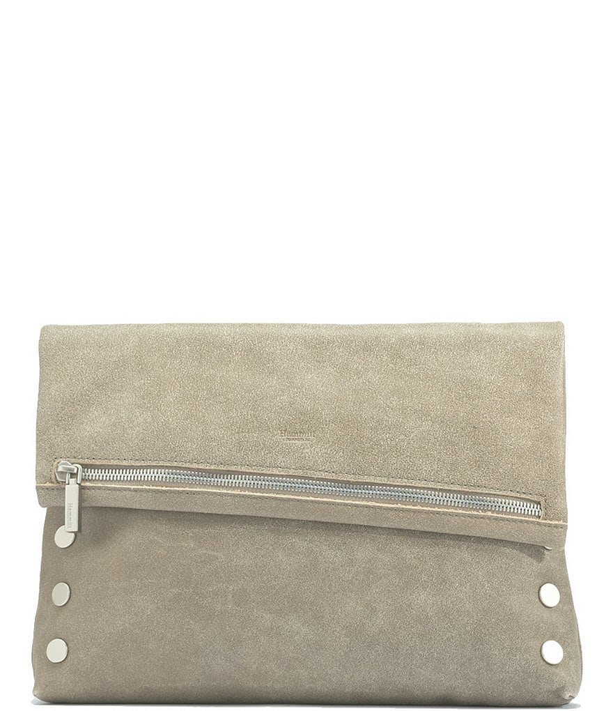 Hammitt VIP Fold Over Large Studded Leather Zip Flap Crossbody Bag