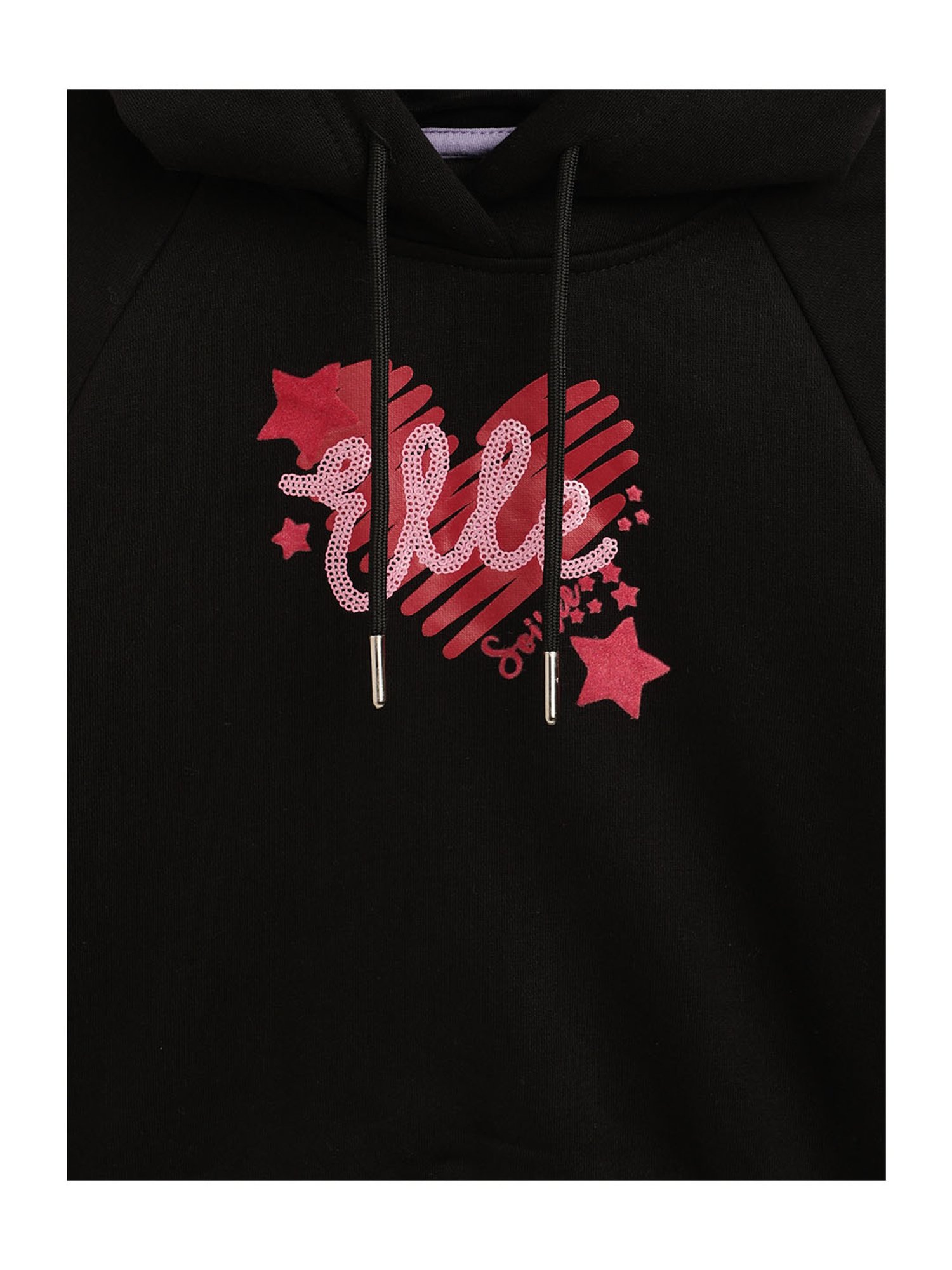Elle Kids Black Solid Hoodie