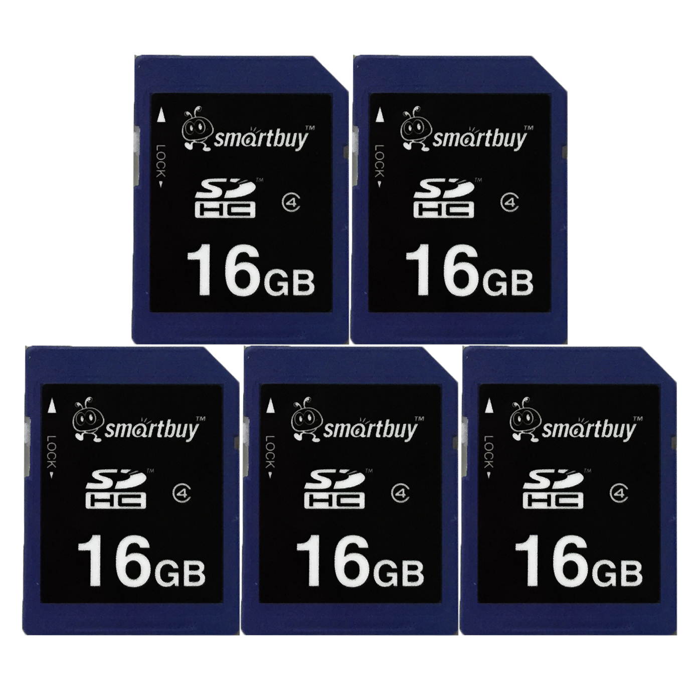 Smartbuy SDHC Class 4 Flash Memory Card SD HC Secure Digital C4 Fast Speed for Camera (16GB - 2 Packs)