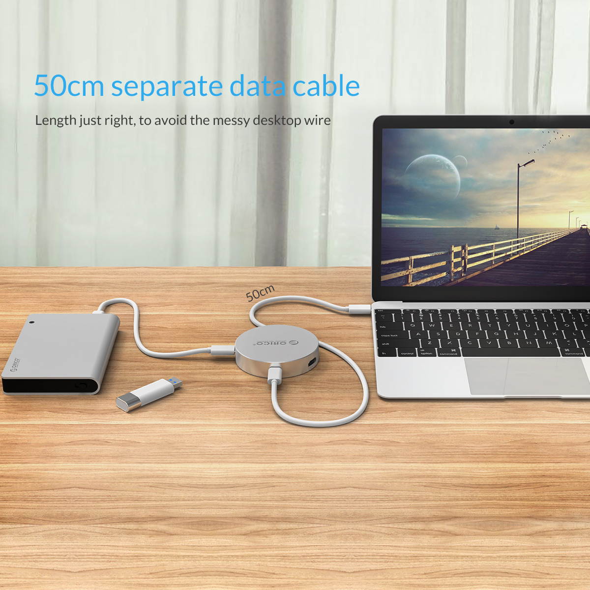 ORICO Portable USB-C Type-C 3 USB Ports Laptop Docking Stations USB3.0-C x 1,USB3.0-A Port, 4K HDMI Type-A, USB HUB Charge Transfer Extend for MAC, PC, Laptop, Windows XP and Linux