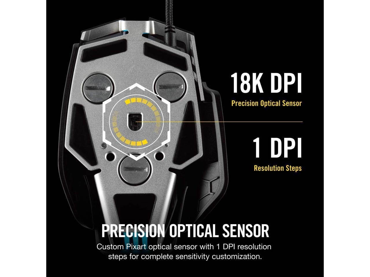 New : Gaming mouse, CORSAIR M65 M65 ELITE - FPS Gaming Mouse - 18,000 DPI Optical Sensor - Adjustable DPI Sniper Button - Tunable Weights - Black