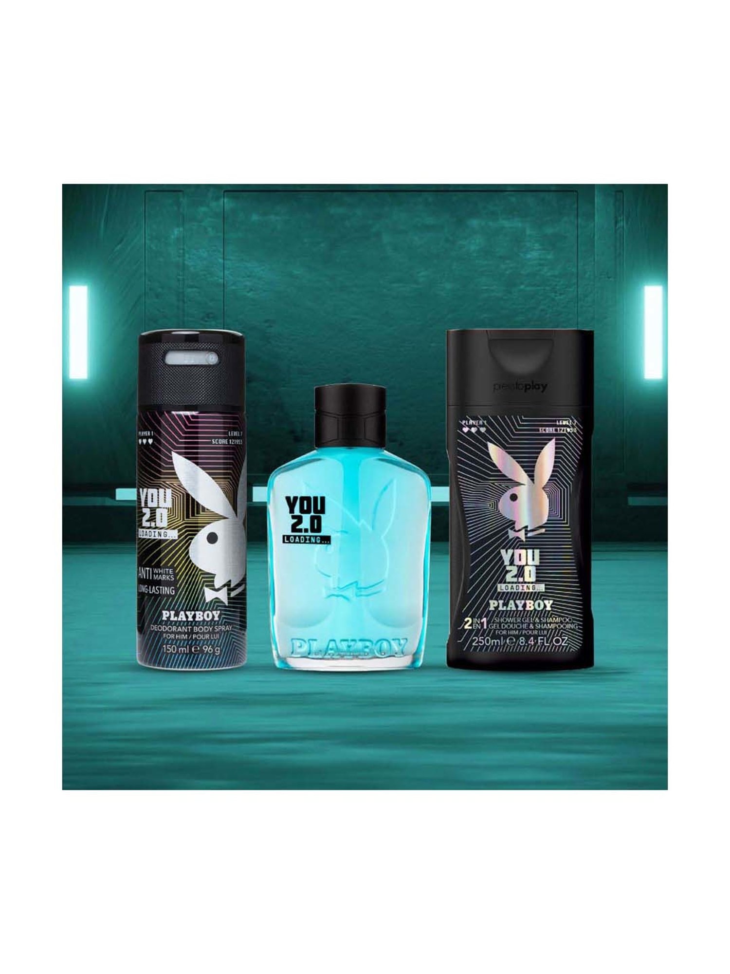 Playboy You 2.0 Loading Deodorant Spray, Eau de Toilette & Shower Gel Virtual Gift Set