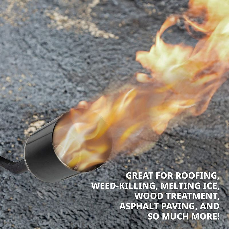 Ivation 340,000 BTU Propane Torch, Heavy Duty Weed Burner With Built-in Ignitor, Extra Long 12' Hose, Adjustable Flame Control, Outdoor Weed Killer for Weeds, Snow Melting, Roofing, Roads & More