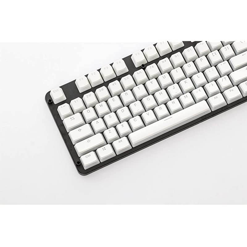 108 Double Shot PBT Pudding Keycaps Keyset for Mechanical Gaming Keyboard MX Switches (White)