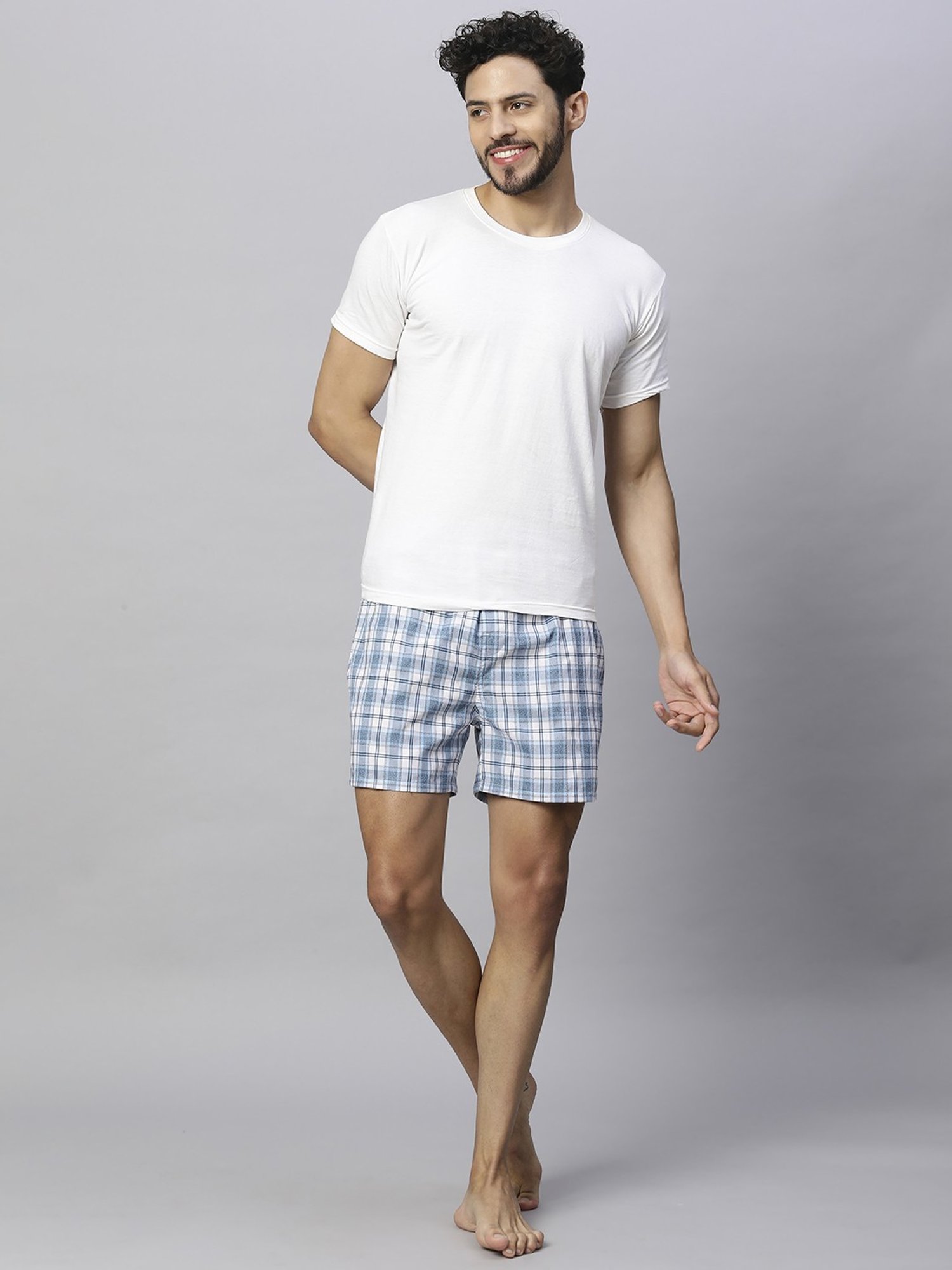 Urban Scottish Multicolored Regular Fit Checks Boxers - Pack Of 3