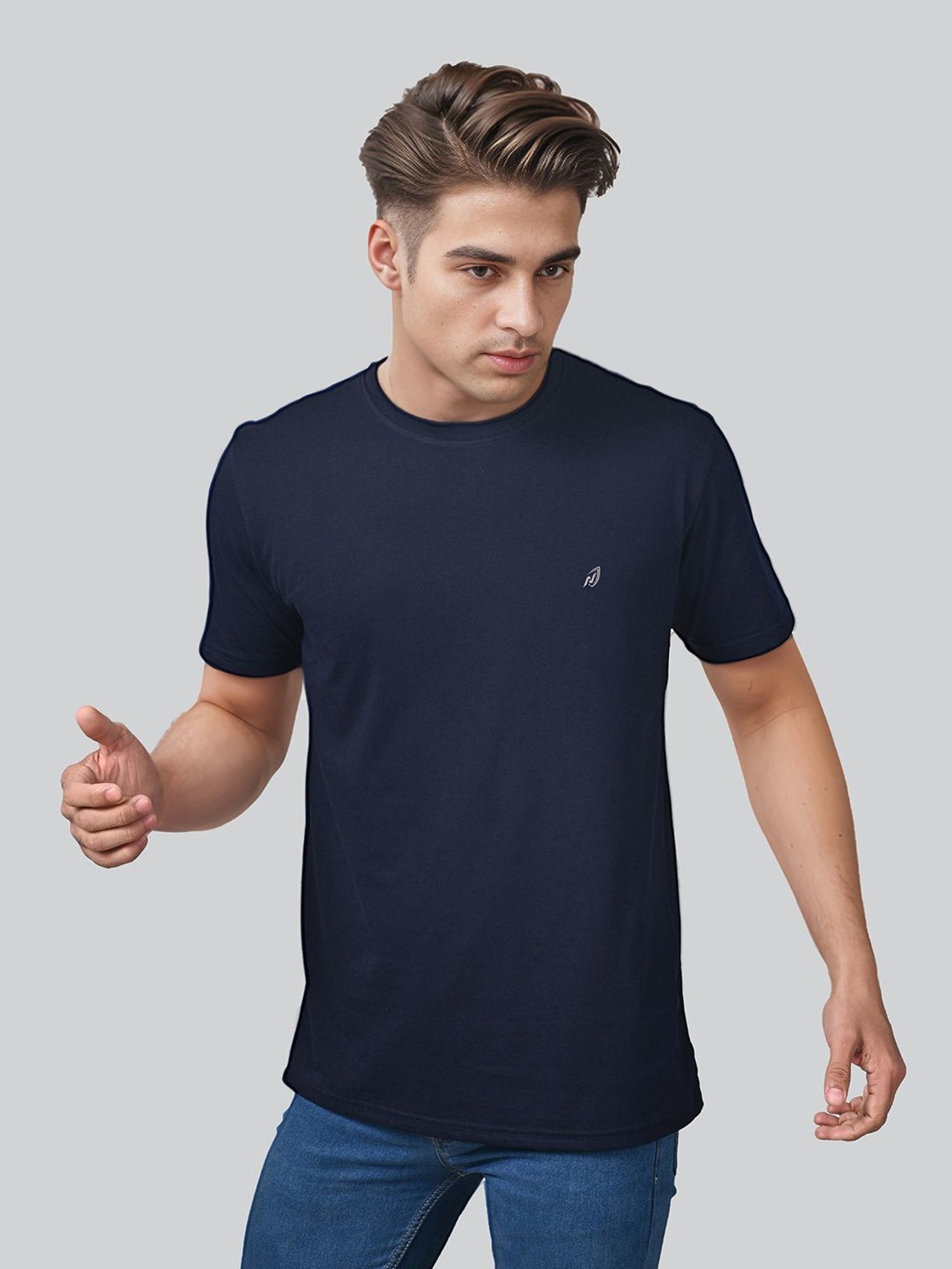 Lux Nitro Navy & Pista Regular Fit T-Shirt