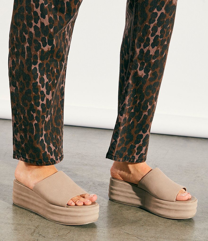 Free People Harbor Leather Flatform Slide Sandals