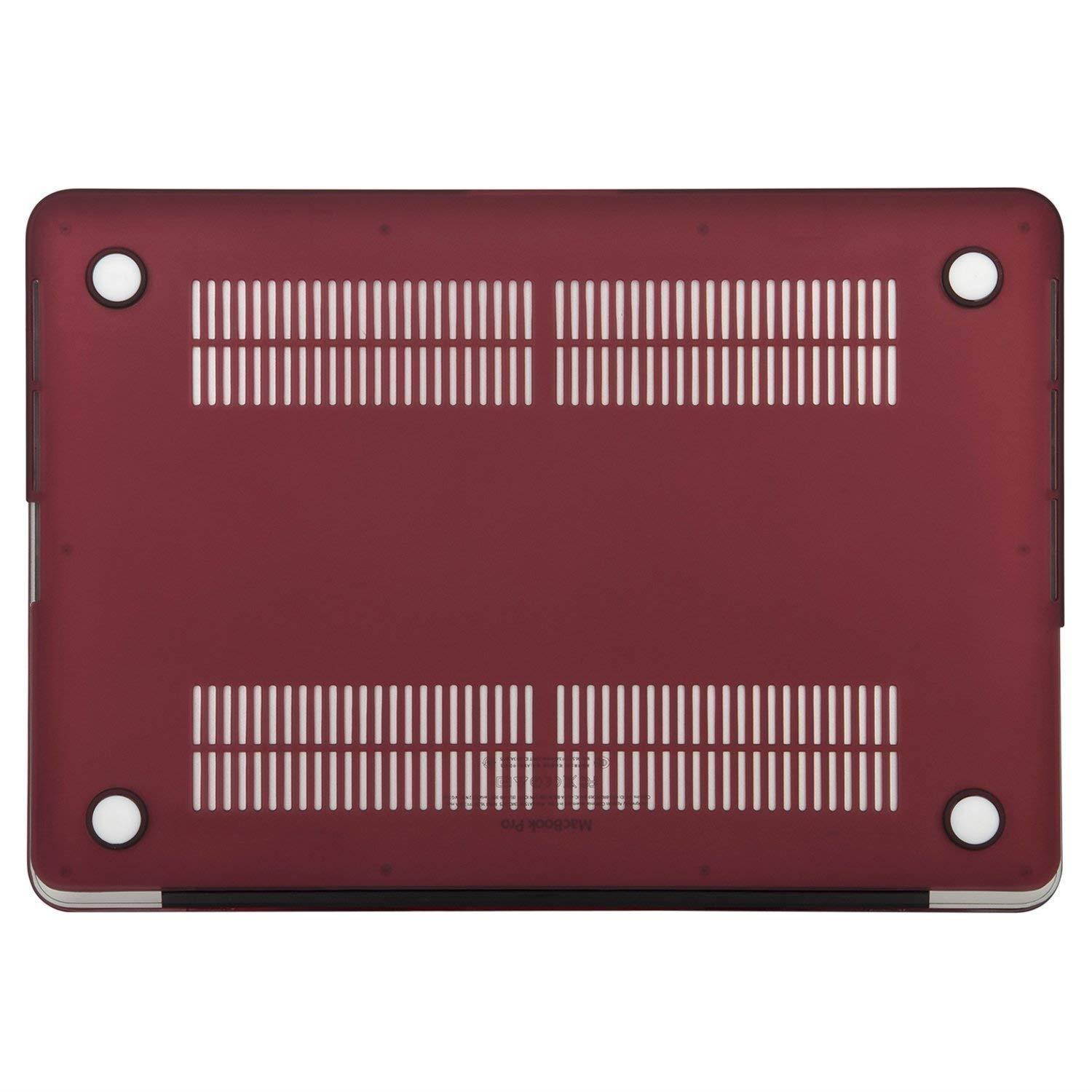 MOSISO Case Only Compatible MacBook Pro (W/O USB-C) Retina 13 Inch (A1502/A1425)(W/O CD-ROM) Release 2015/2014/2013/end 2012 Plastic Hard Shell & Keyboard Cover & Screen Protector, Marsala Red