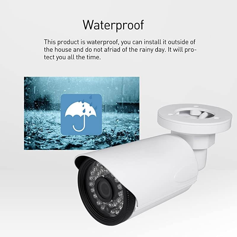 Outdoor Security IP Camera POE  H265 HD 3MP 1080P 2MP 36 LED Night Vision Motion Detection Waterproof Bullet Camera ONVIF P2P CCTV Cam with IRCut Surveillance SystemI6038P White