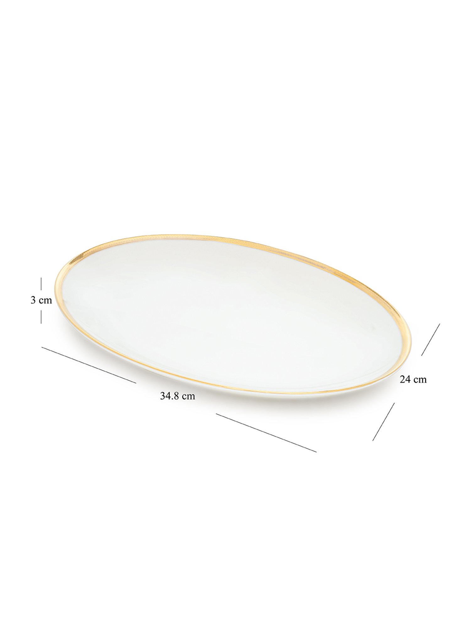 Pure Home and Living White Ceramic Solid Platters
