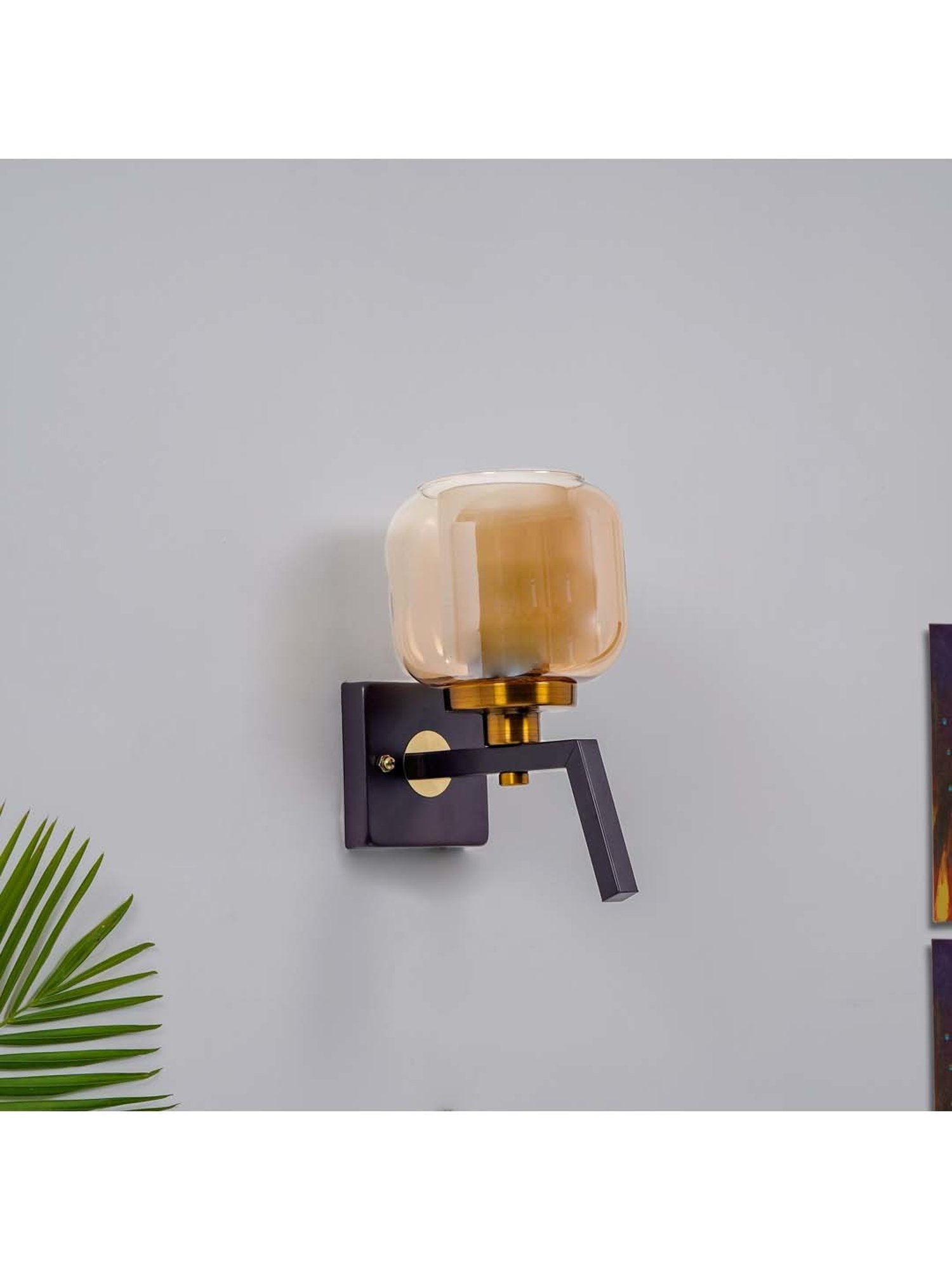 Kapoor E Illuminations Bradwell Antique Gold & Brown Metal Modern Wall Light - Set of 1