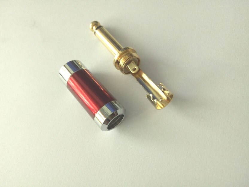 10pcs copper 6.3mm  MONO JACK PLUG for soldering connector Selling