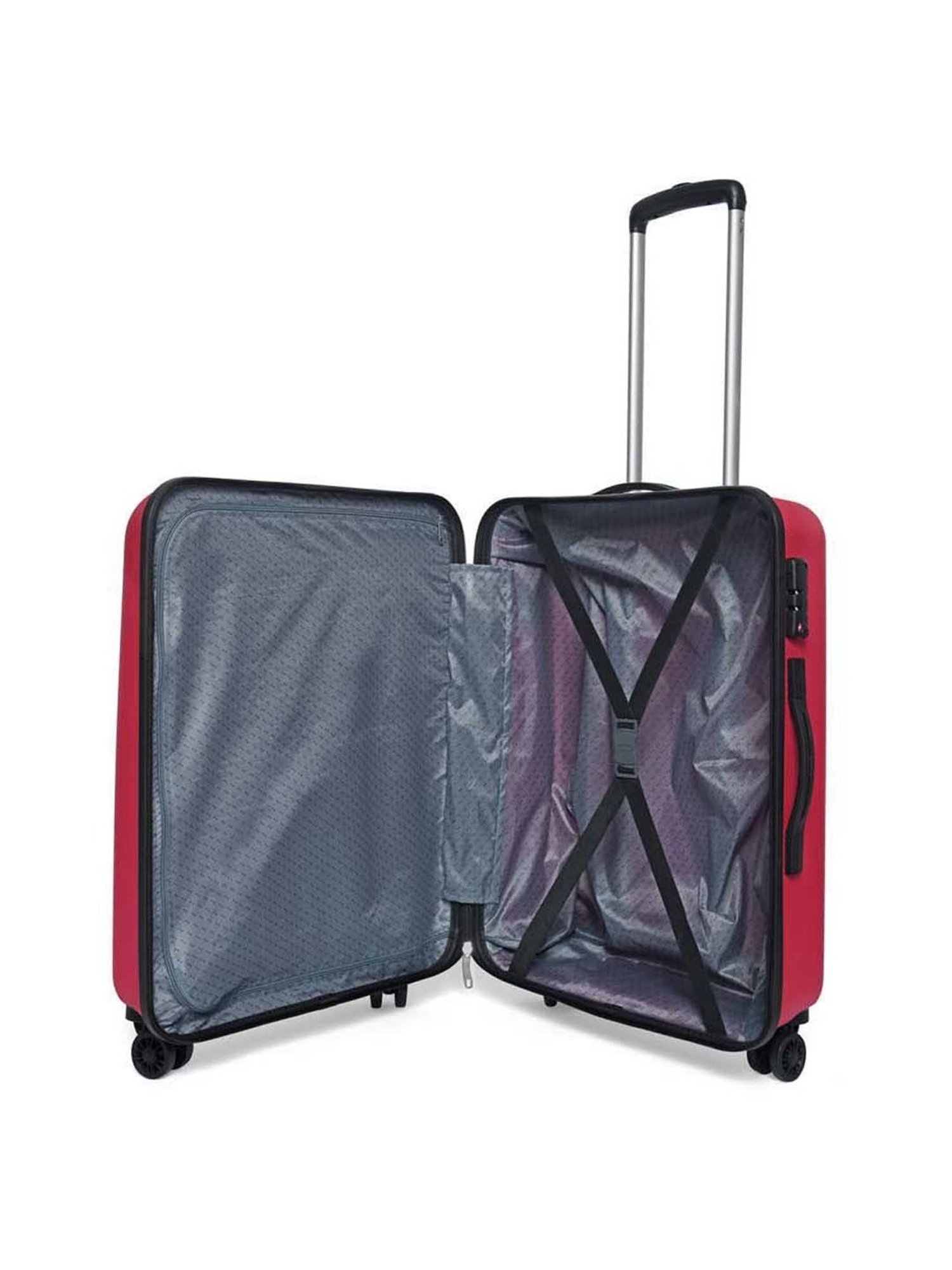 Aristocrat Coral Fiery Red Textured Hard Medium Trolley Bag - 47 cm