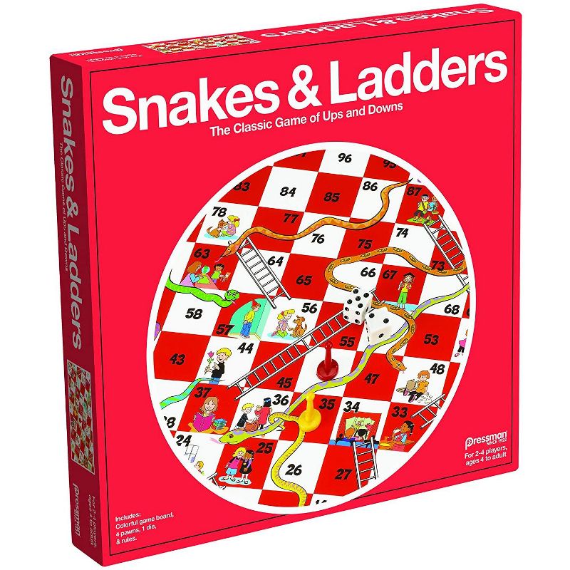 Pressman Classic Snakes & Ladders Game With Folding Board