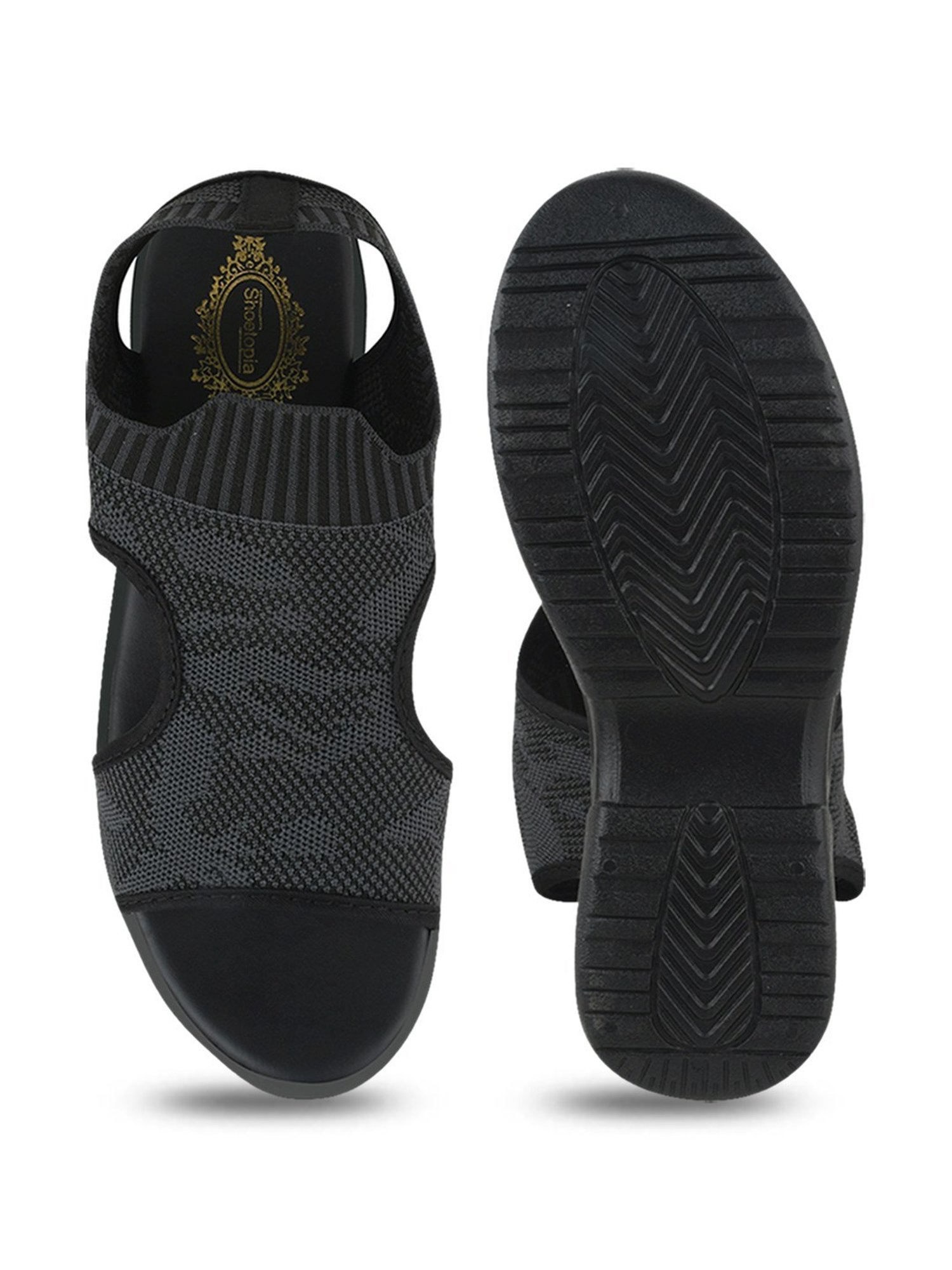 Shoetopia Women's Black Ankle Strap Wedges