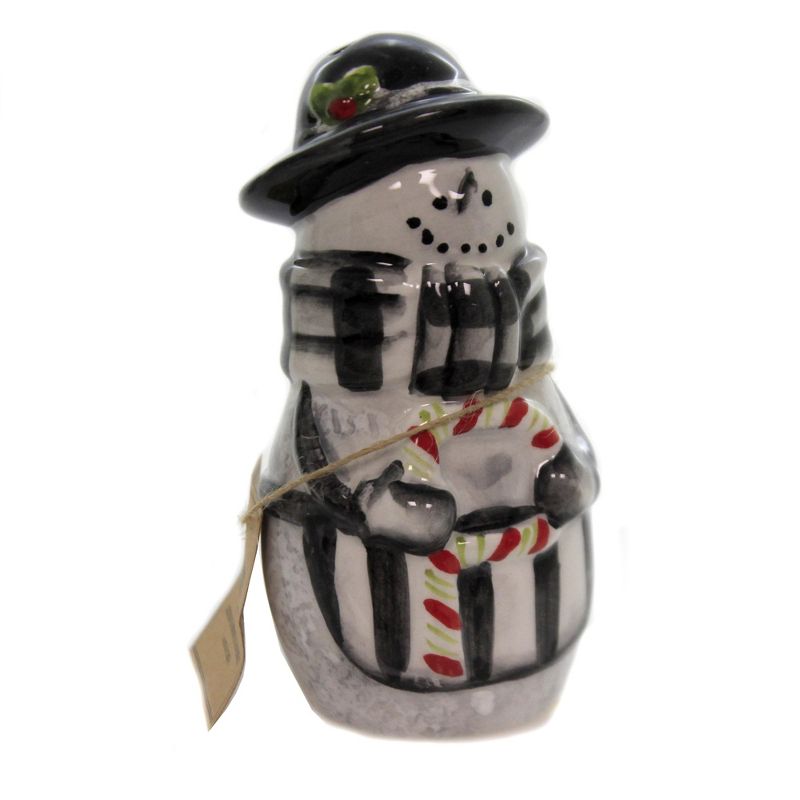 Tabletop 4.25" Sketchbook Snowman S & P Christmas Candycane Park Designs  -  Salt And Pepper Shaker Sets