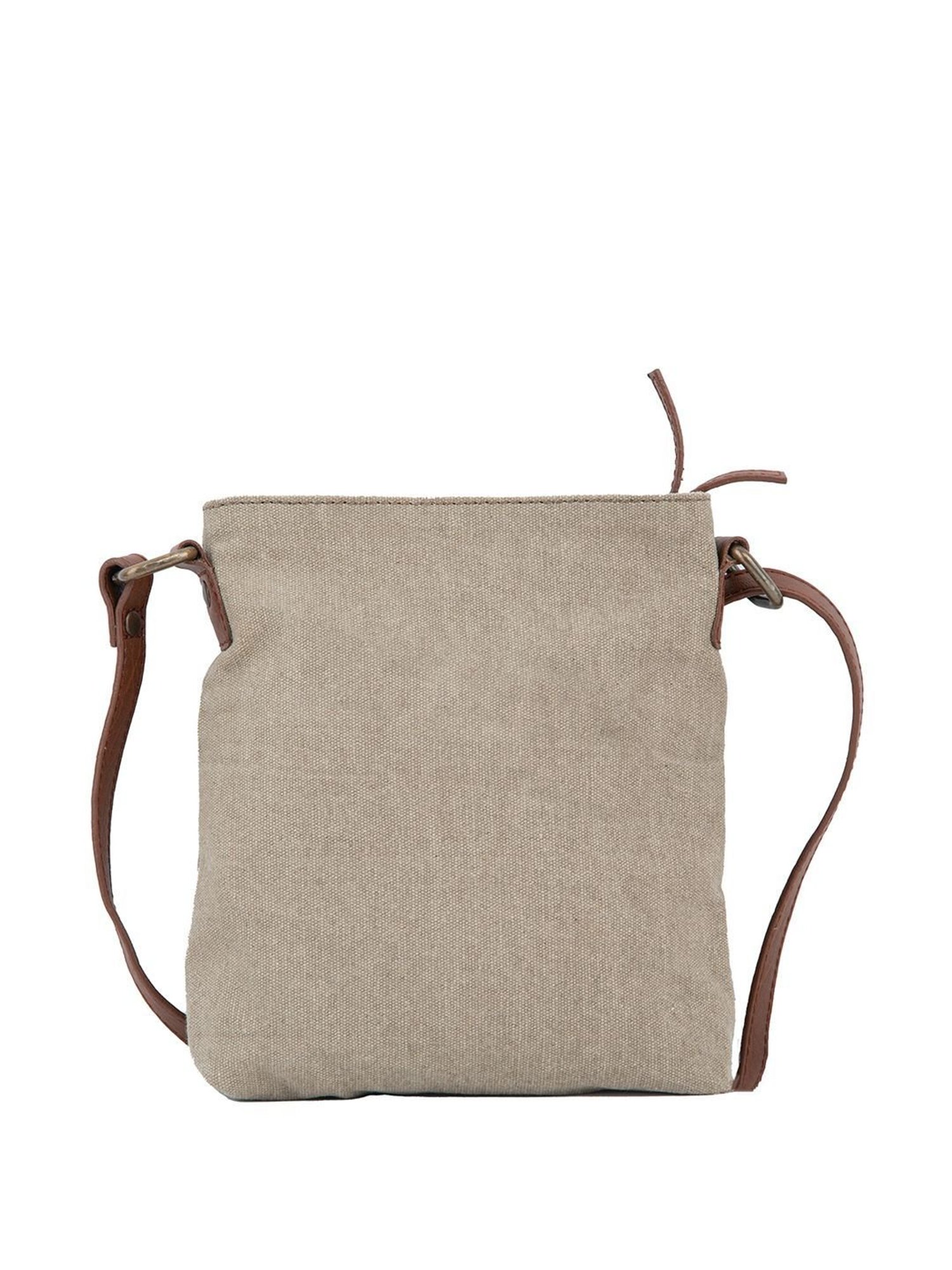 Mona B Brown Solid Small Sling Handbag