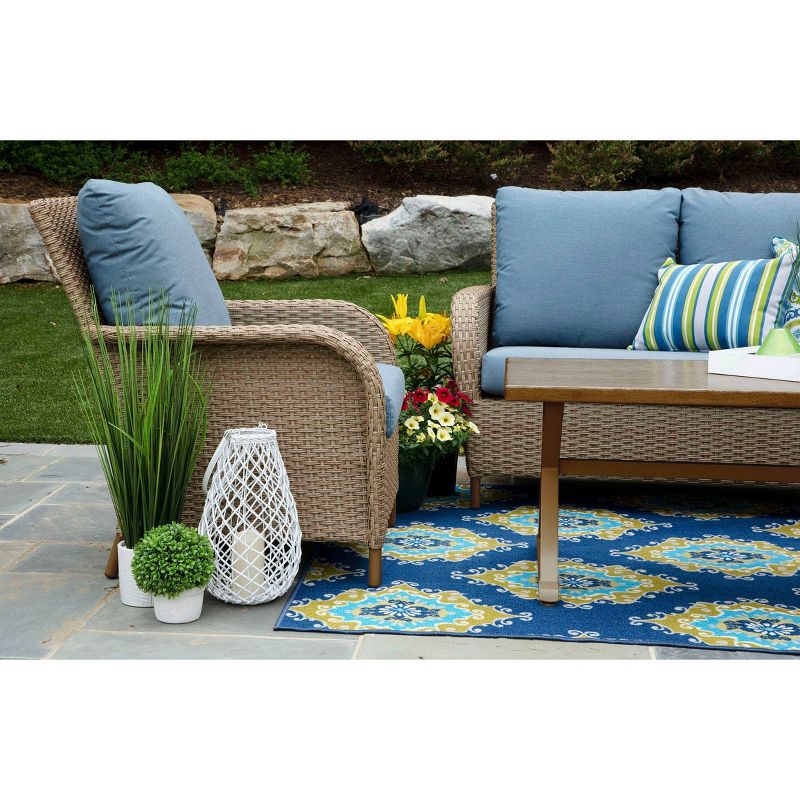 Tupelo 4pc Sunbrella Deep Seating Set Blue - Canopy Home and Garden