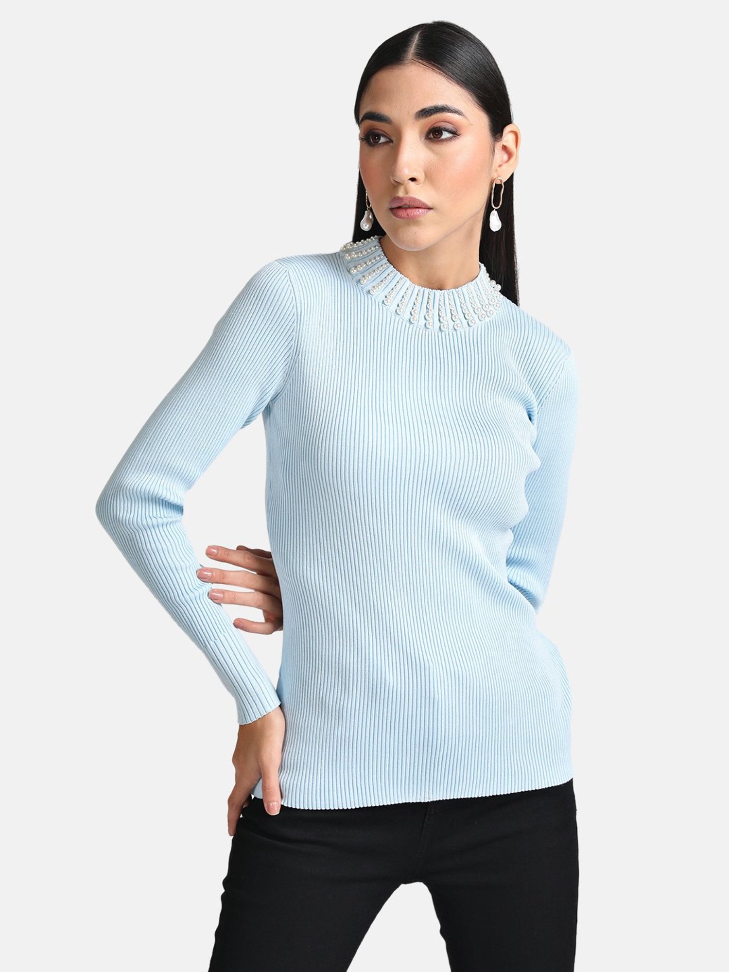 Kazo Embellished Turtle Neck Pullover