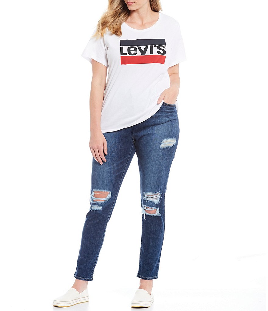 Levi's&reg; Plus Size 721 High Rise Distressed Skinny Jeans