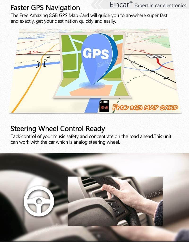 Free Rear Camera Included,Upgrade Version 6.2 Inch HD Touch Screen Double DIN Car Stereo in Dash GPS Navigation FM/AM Radio Receiver Automotive Video Player with 8GB GPS Map Card
