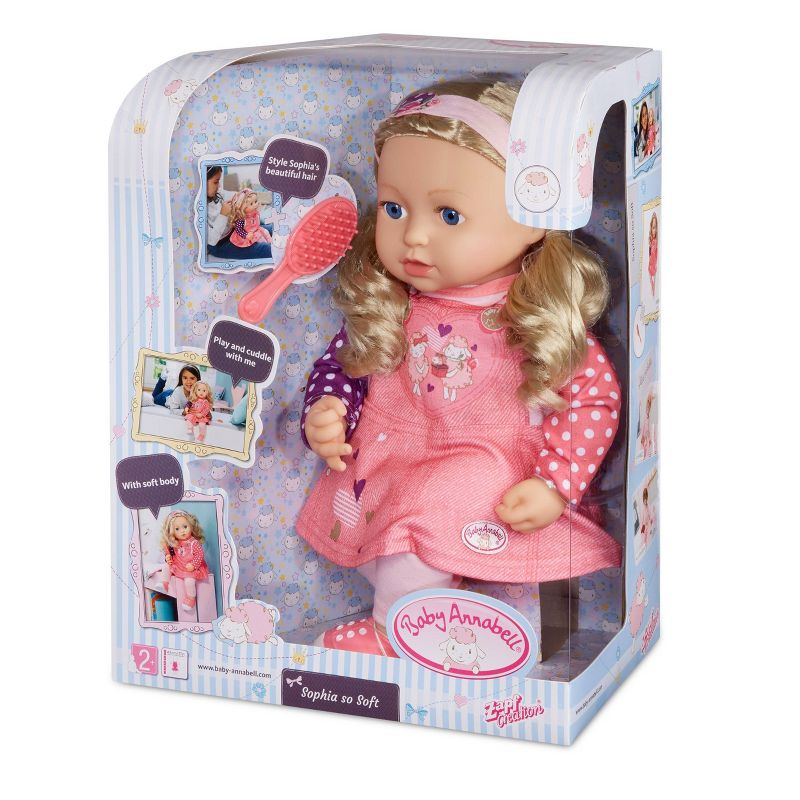 Sophia So Soft Baby Doll with Brushable Hair- Pink Outift