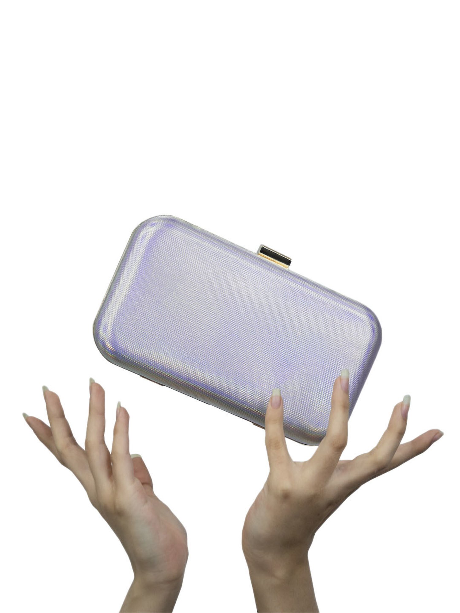 Modern Myth Multicolor Light Wave Holographic Clutch