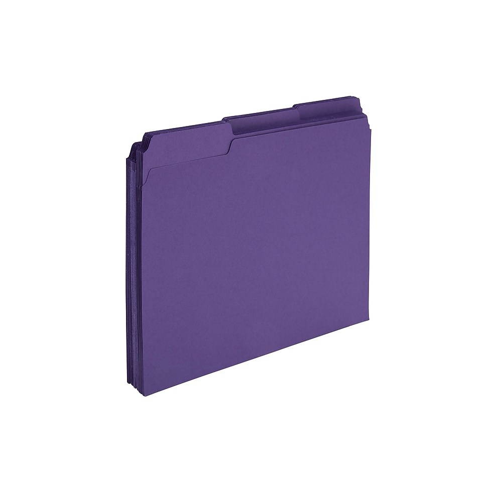 MyOfficeInnovations Colored Top-Tab File Folders 3 Tab Purple Letter Size 24
