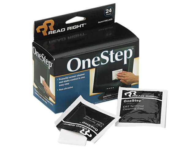 Read Right RR1209 OneStep Screen Cleaner, 5 x 5, 24/Box