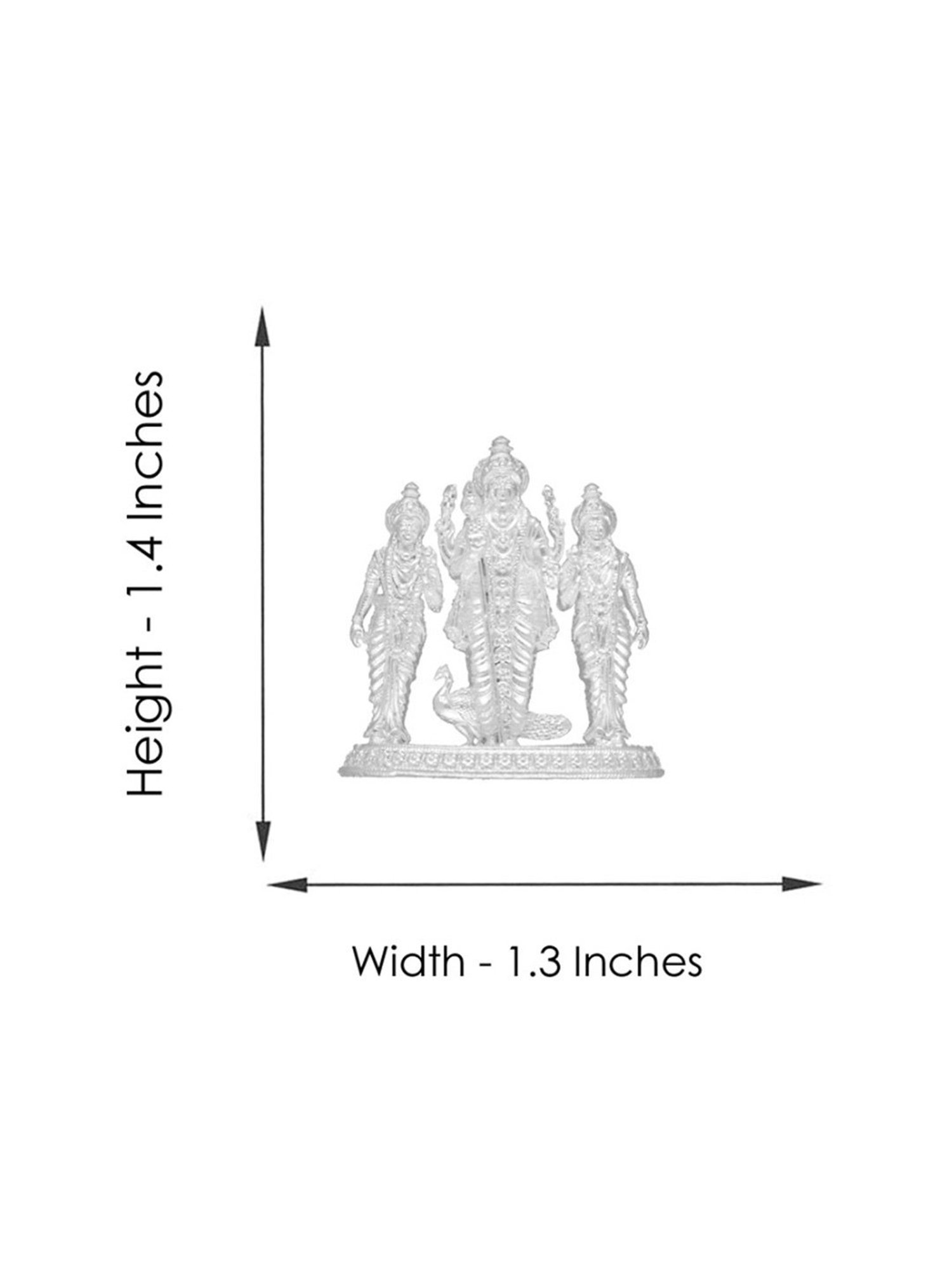 Sri Jagdamba Pearls 800 Silver Kartikeya Pariwar Divine Idol - 14 gm