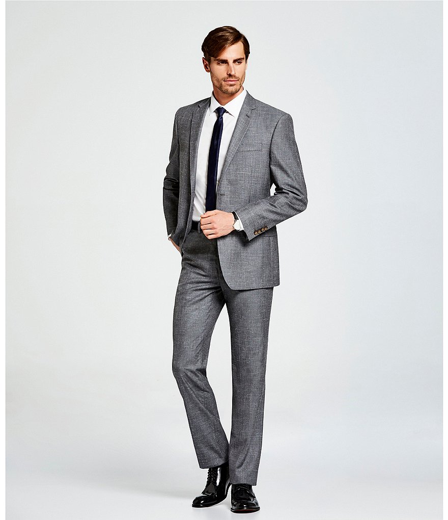 Psycho Bunny Non-Iron Modern Fit Spread Collar Solid Dress Shirt