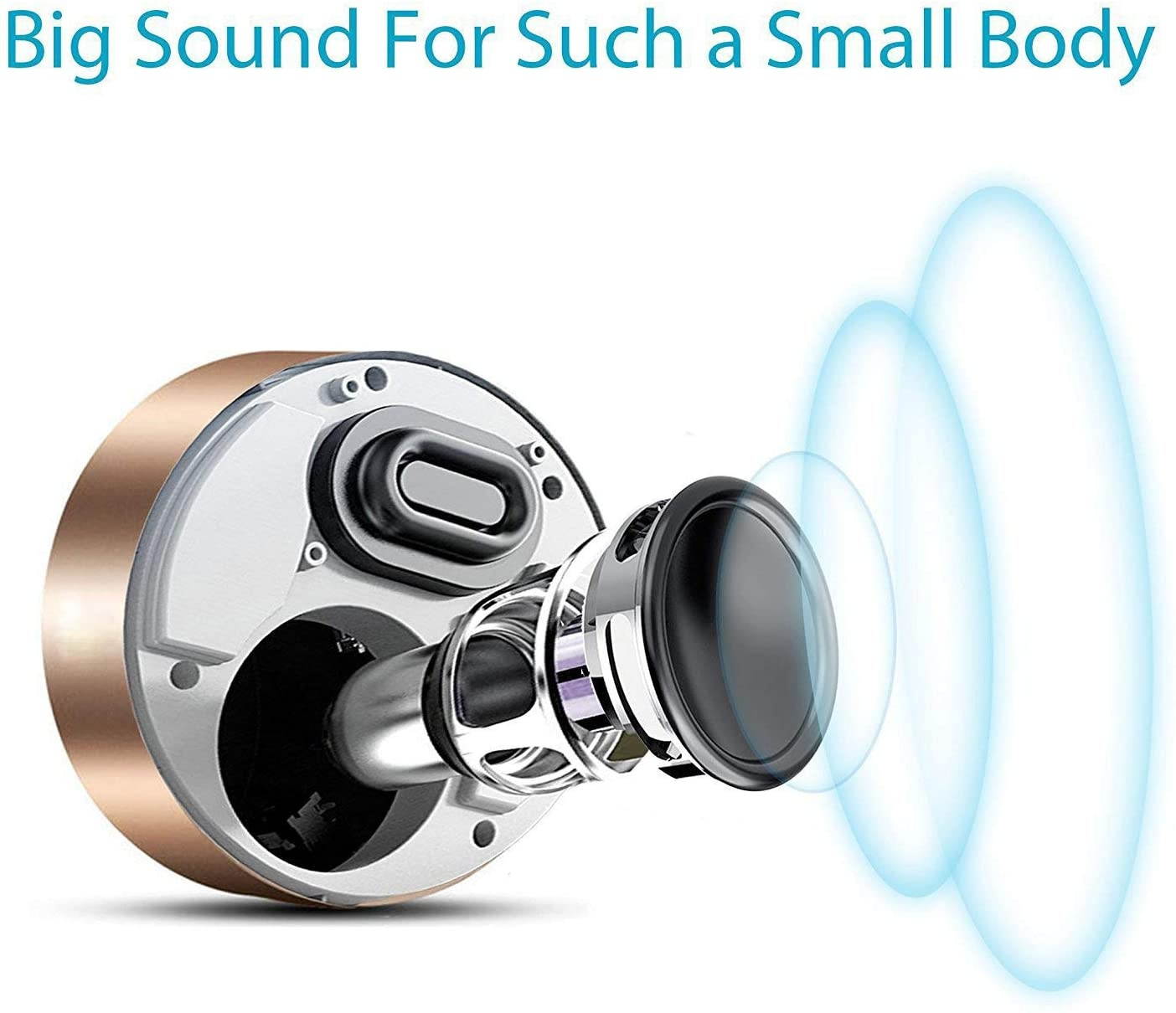 [LED Touch Design] Bluetooth Speaker, Attoe Portable Wireless Speakers with HD Sound / 12-Hour Playtime/Bluetooth 4.1 / Micro SD Support, for iPhone/ipad/Samsung/Tablet/Laptop(Gold)