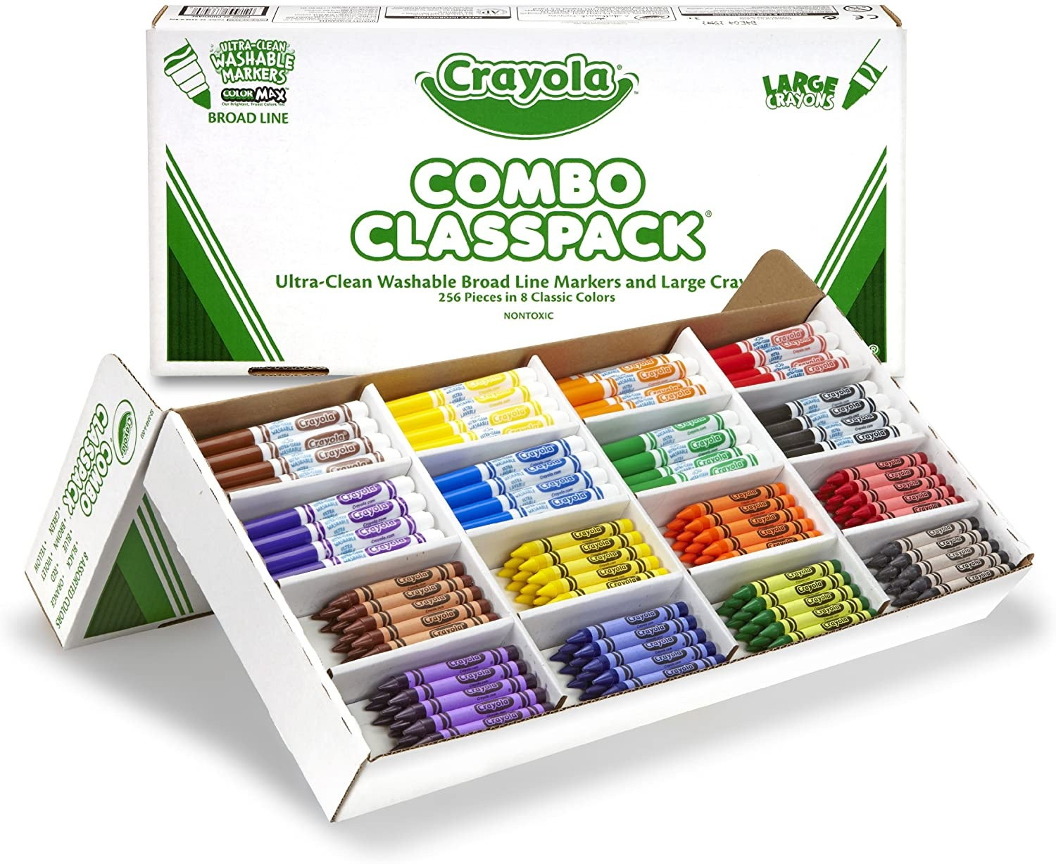 Crayola. 523348 Classpack Crayons w/Markers, 8 Colors, 128 Each Crayons/Markers, 256/Box