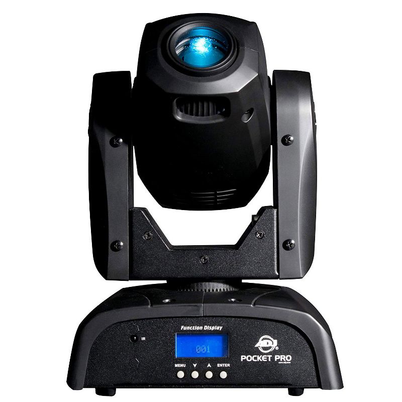 ADJ POCKET PRO 25-Watt LED Mini Compact Spot Moving Head Light with 4 Built-In Shows, 7 Colors, and 7 Gobos (2 Pack)