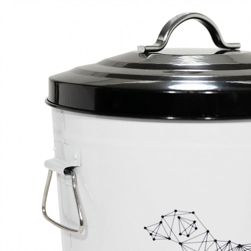 Amici Pet Zentangle Metal Pet Food Bin, Dog, 17lbs