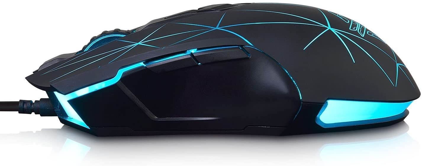 AJAZZ AJ52 Watcher RGB Gaming Mouse Programmable 7 Buttons Ergonomic LED Backlit USB Gamer Mice Computer Laptop PC for Windows Mac OS Linux Star Black