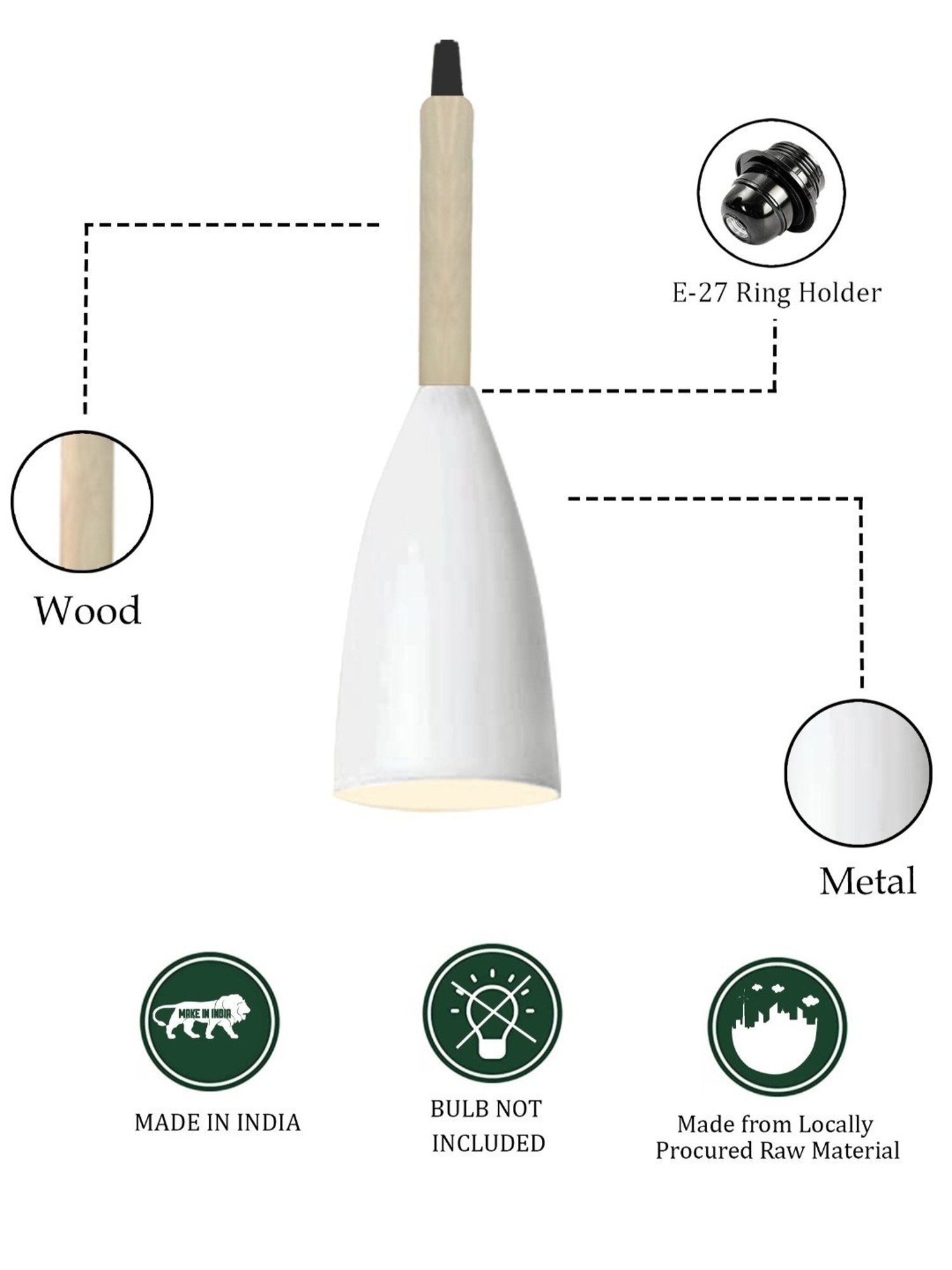 Homesake White Metal Pendant Lamp Shade