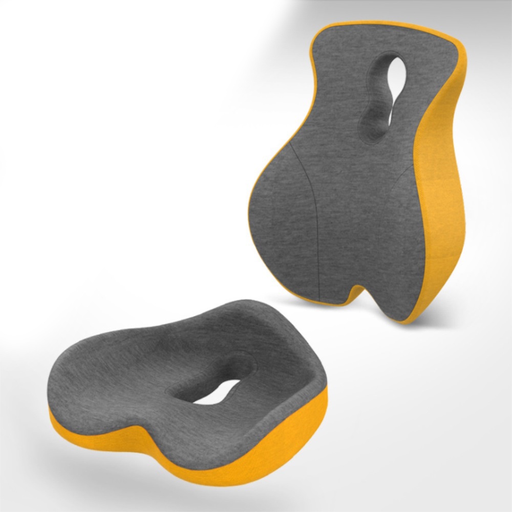 Memory Foam Lumbar Support Back Cushion Seat Waist Pillow for Lower Back Pain Relief Pillow for Computer Office Chair Car Seat Recliner Navy