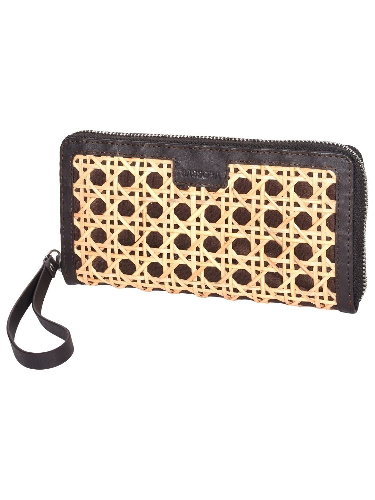 SASSORA OLAF Brown Leather Printed Wallet