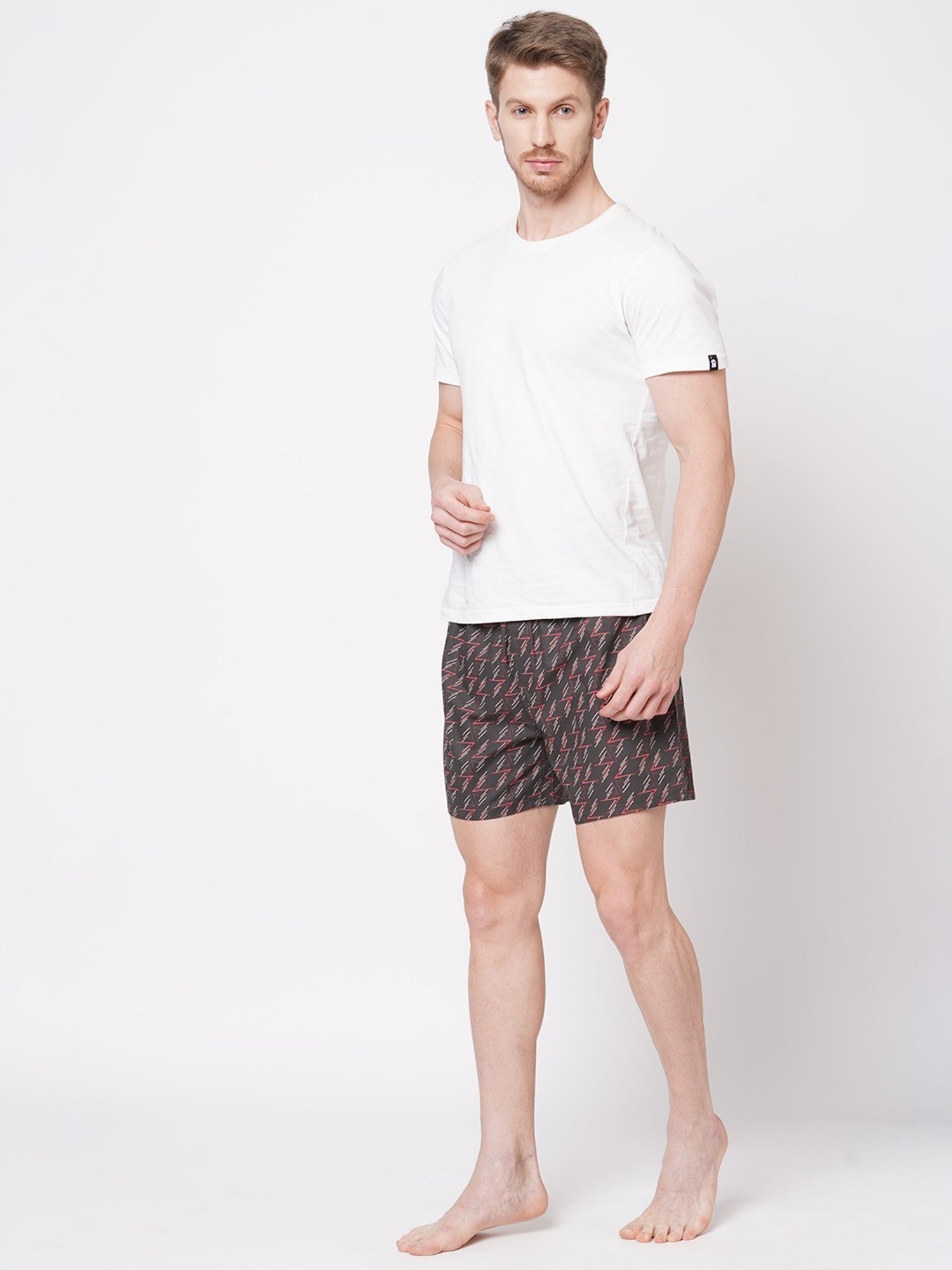 Fitz Grey Relaxed Fit Printed Boxers