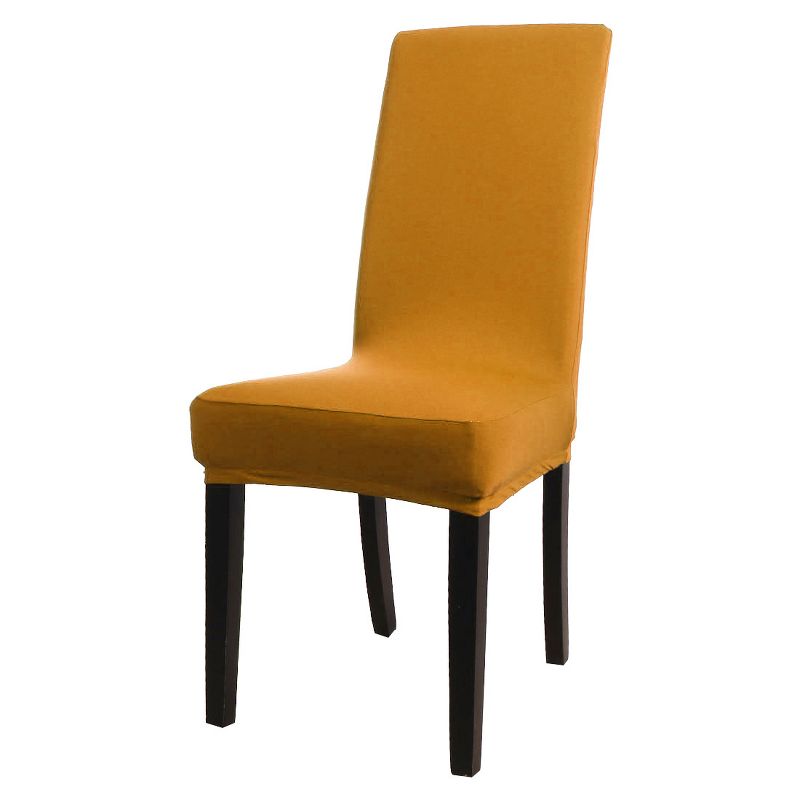 1 Pc Polyester Spandex Stretch Dining Chair Slipcovers Yellow  - PiccoCasa