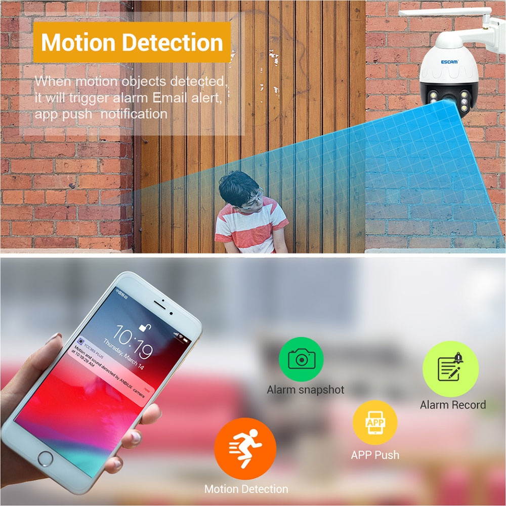 ESCAM Q5068 5MP 4X Zoom Metal Case H.265 PTZ Pan Tilt WiFi Waterproof IP Camera Support ONVIF Two Way Talk Night Vision